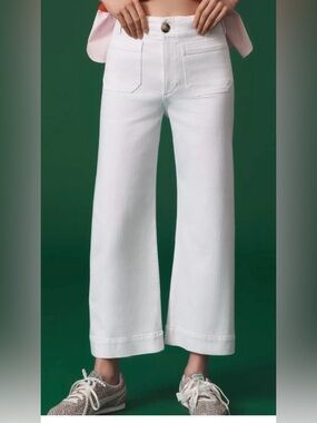 NWT Anthropologie Maeve Colette White Cropped Jeans sz 34 Tall